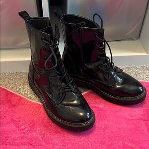 Patent Leather Combat Boots